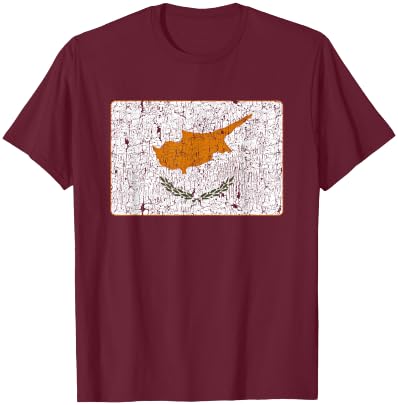 Retro Cypriot Flag of Cyprus Souvenir Women and Kids T-Shirt - T-Shirt | Maroon
