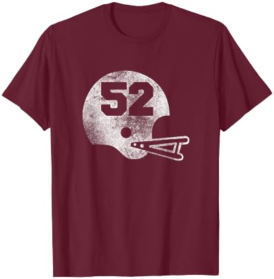 Vintage Football Jersey Number 52 Player Number T-Shirt - T-Shirt | Maroon