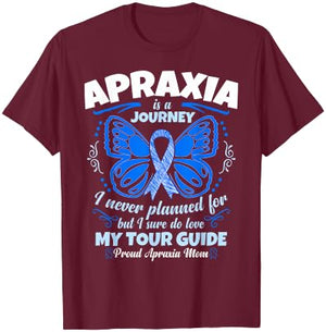 Apraxia Awareness T Shirt - Proud Apraxia Mom T-Shirt - T-Shirt | Maroon