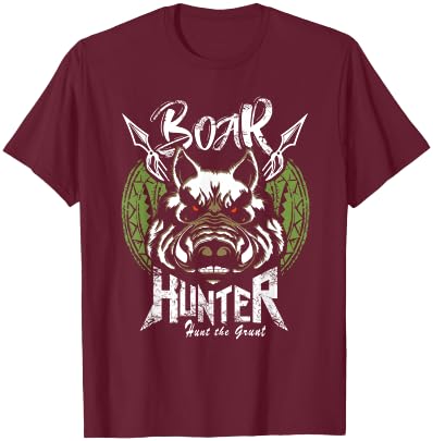 Hog Hunting Shirt Funny Boar Hunter Gift T-Shirt - T-Shirt | Maroon