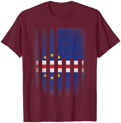 Cape Verdean American Flag Cabo Verde Usa America T-Shirt - T-Shirt | Maroon