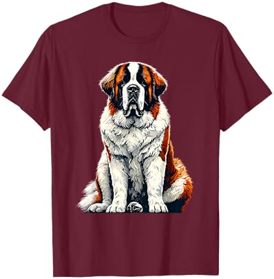 Saint Bernard Dog St. Bernard T-Shirt - T-Shirt | Maroon