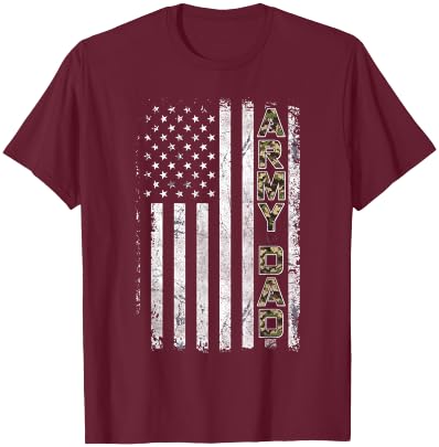 Proud Army Dad T Shirt United States USA Flag Father Gift T-Shirt - T-Shirt | Maroon