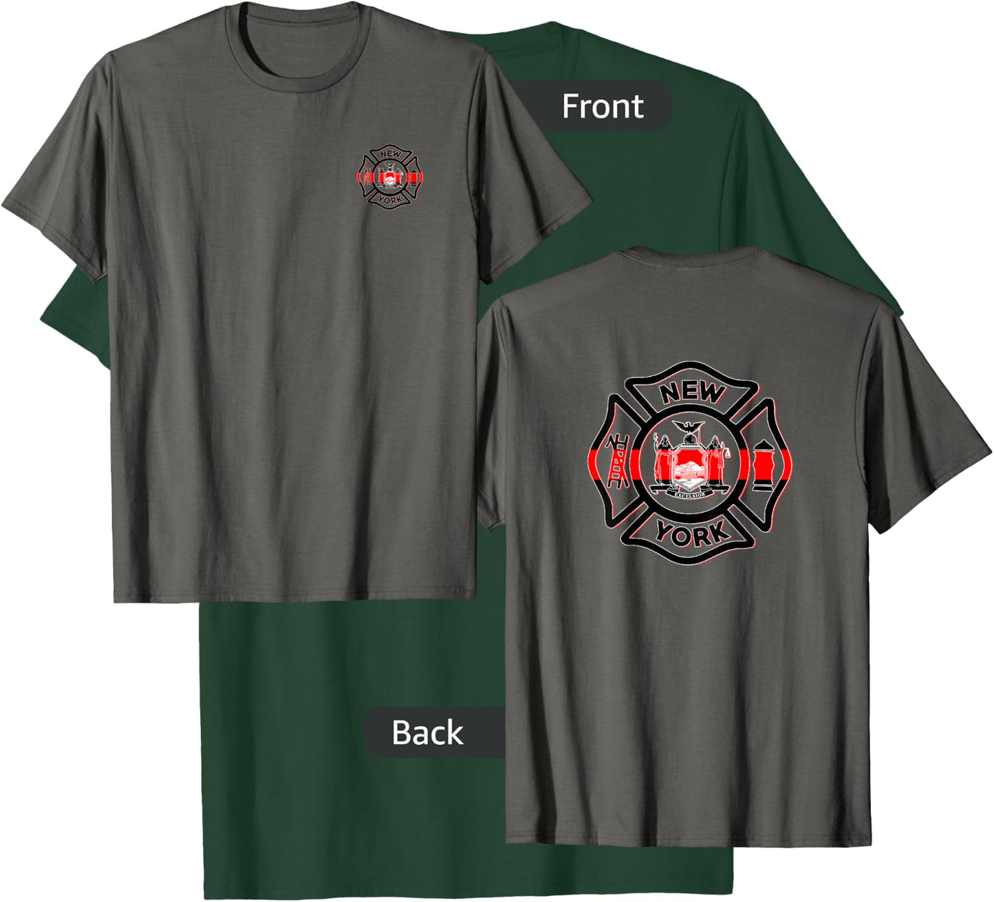 New York Fire Police Department Firefighters Firemen T-Shirt - T-Shirt | Forest