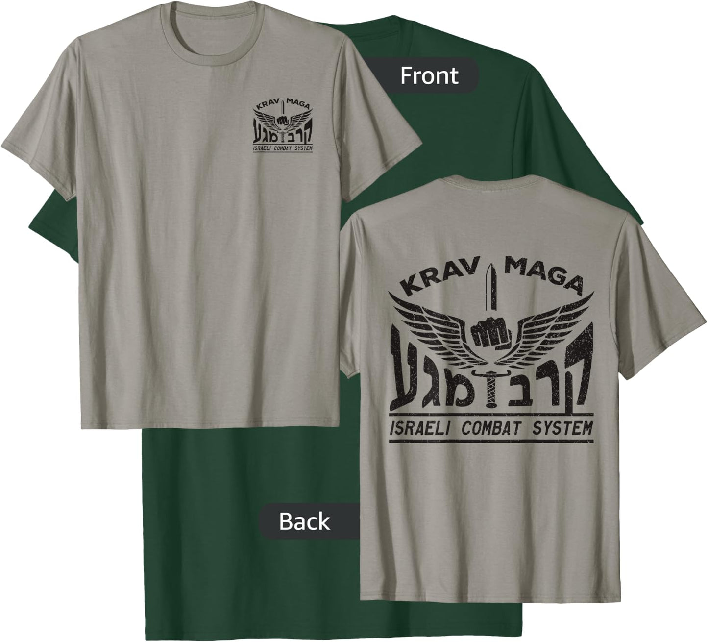 Krav MAGA Shirt Israeli Combat System IDF Front Back T-Shirt - T-Shirt | Forest
