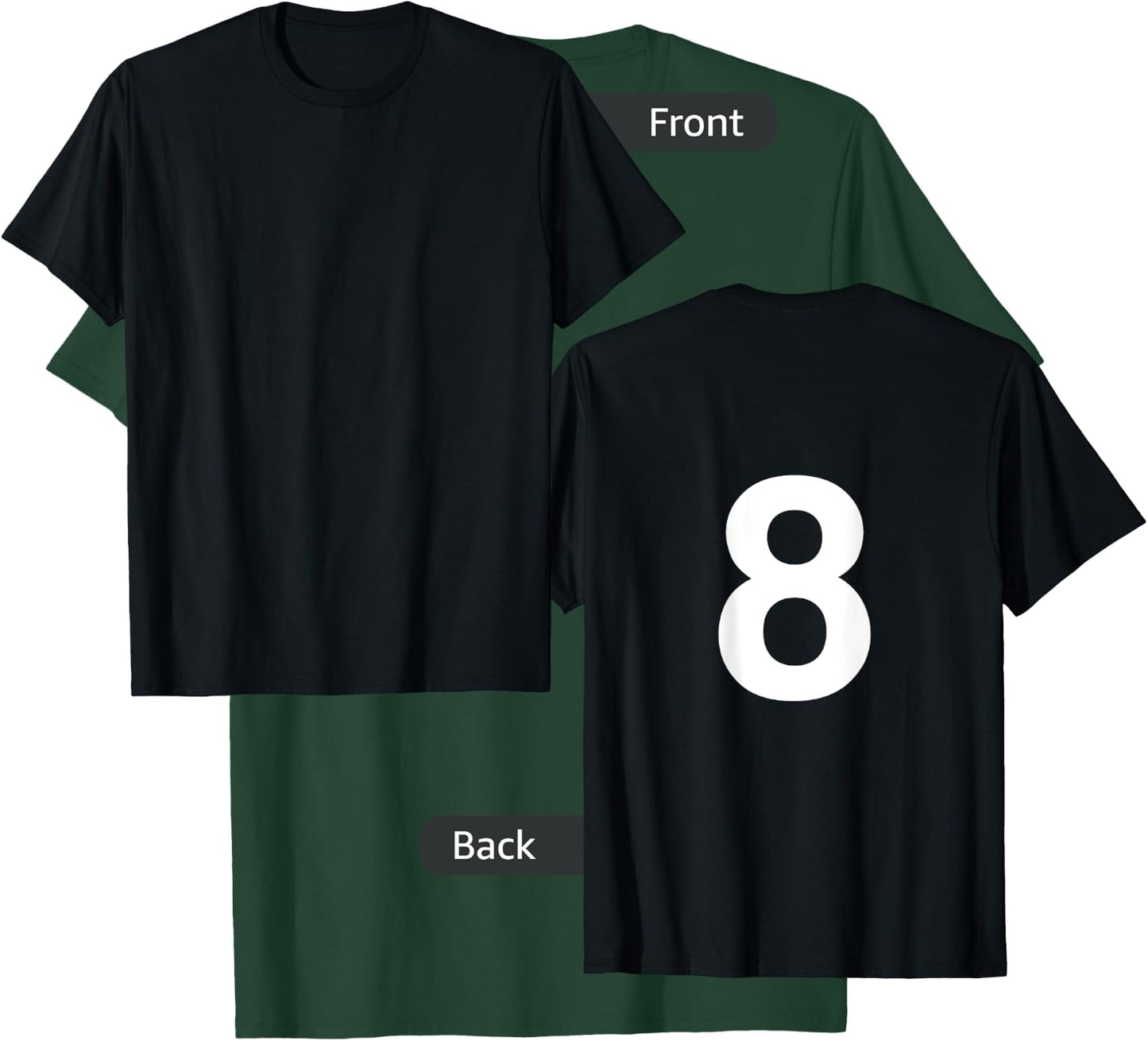 Number 8 Numbered Shirt Number on Back T-Shirt - T-Shirt | Forest