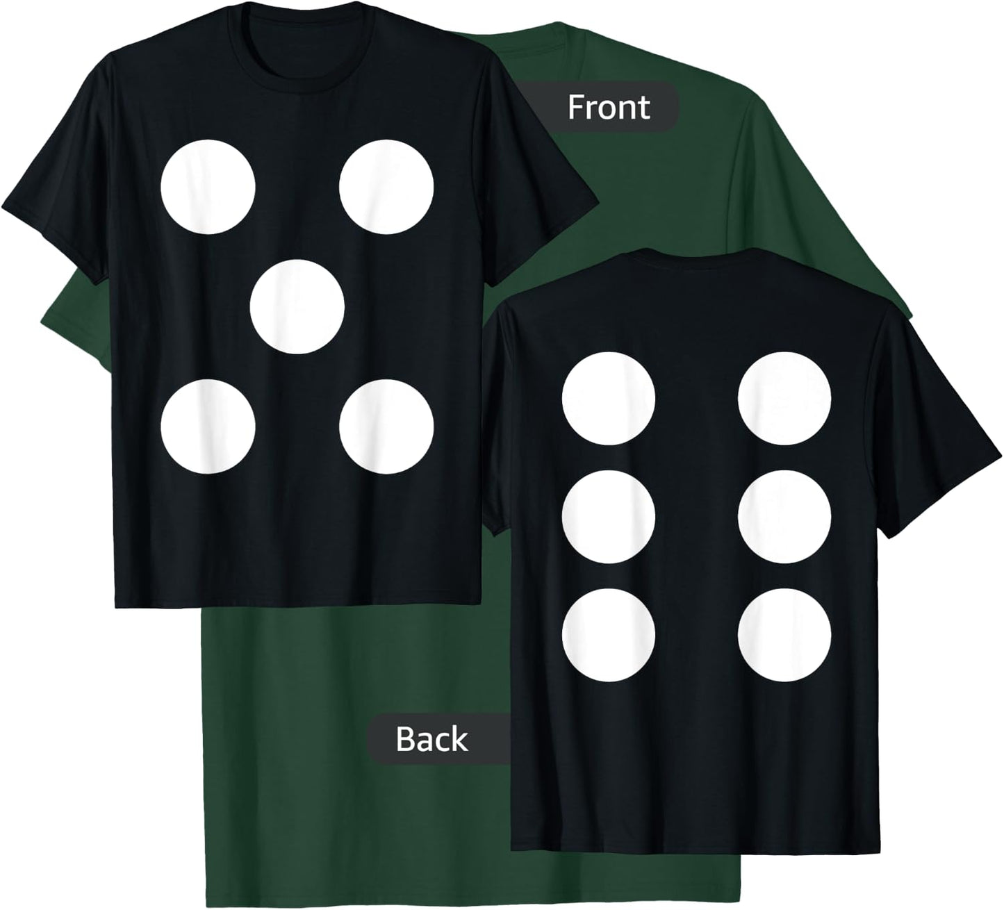 Dice Front 5 Back 6 Yo 11 2-Sided Halloween Costume Shirt T-Shirt - T-Shirt | Forest