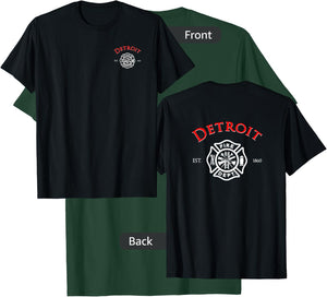 City of Detroit Fire Rescue Michigan Firefighter T-Shirt - T-Shirt | Forest