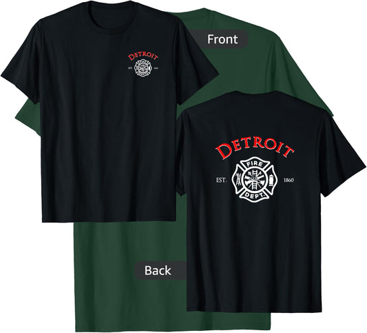 City of Detroit Fire Rescue Michigan Firefighter T-Shirt - T-Shirt | Forest