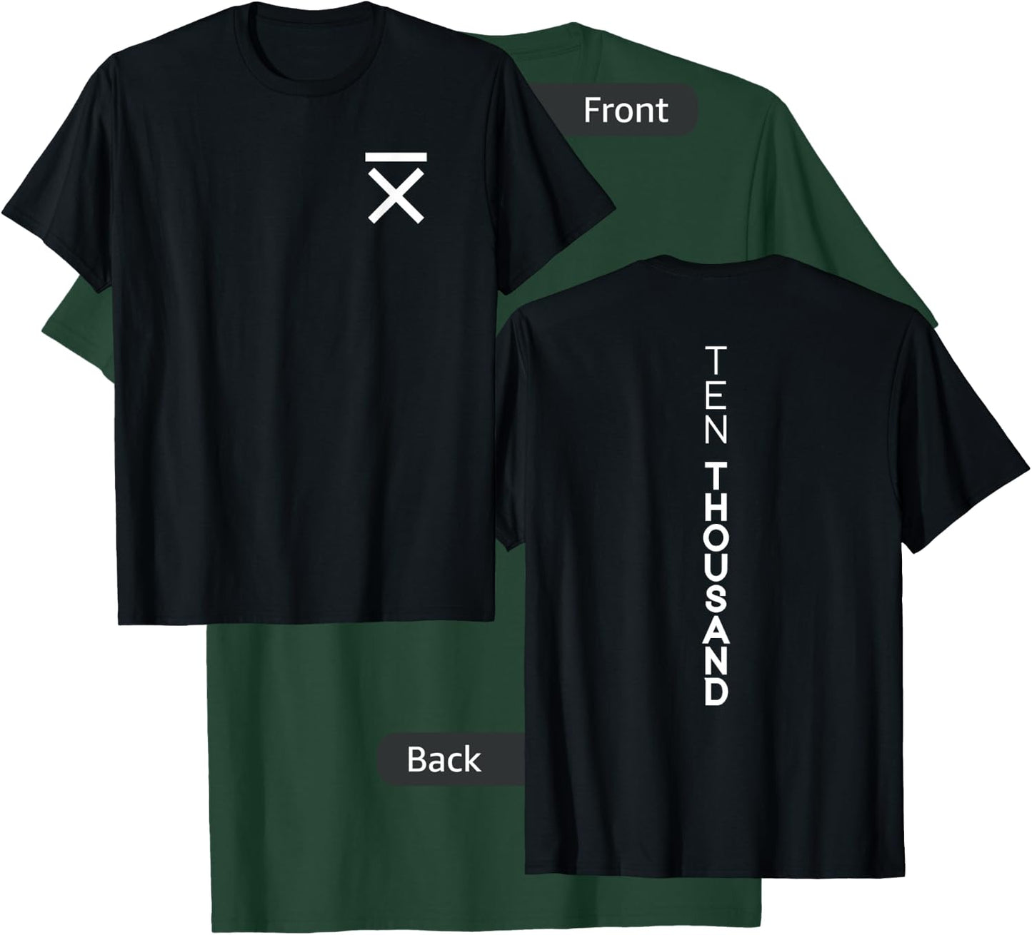 Ten Thousand PDX 10,000 Hours | Black -Adults Classic Fit Cotton 100% Short Sleeve T-Shirt - T-Shirt | Forest