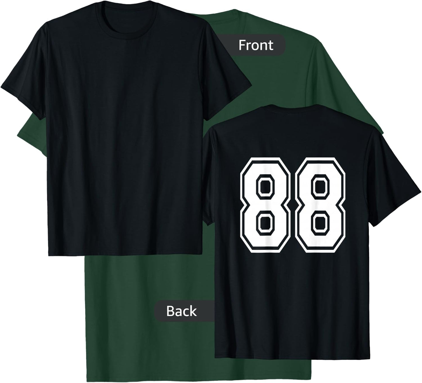Number 88 Sports Player Number BACK Of Shirt Only T-Shirt - T-Shirt | Forest