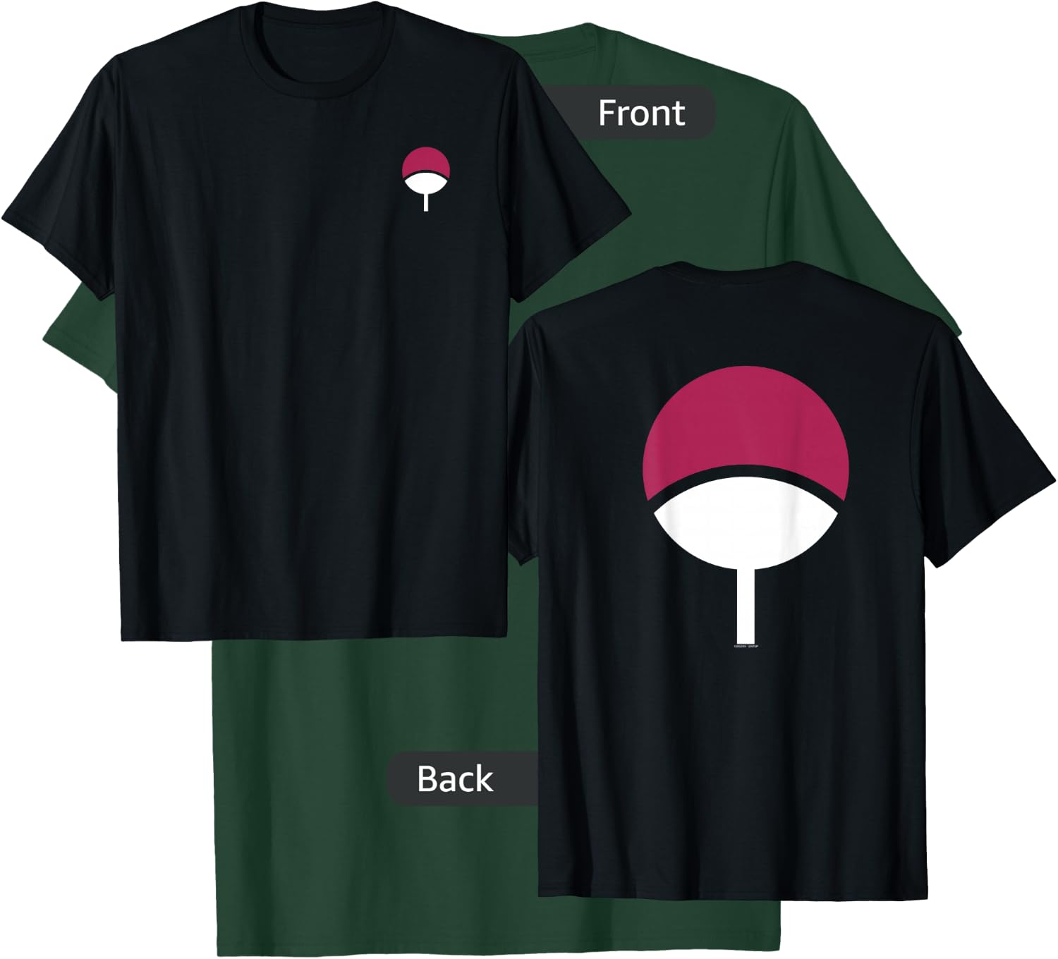 Naruto Shippuden Sasuke Uchiha Icon Front and Back Anime T-Shirt - T-Shirt | Forest