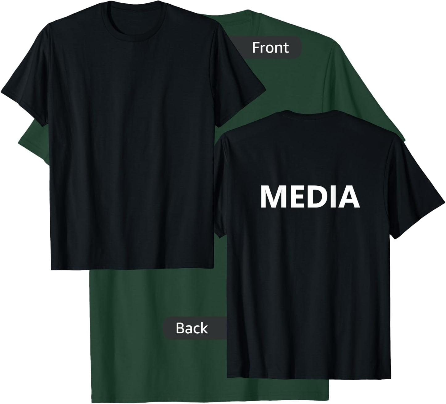 Media Staff Job Camera Guy Reporter Journalist (Back Print) T-Shirt - T-Shirt | Forest