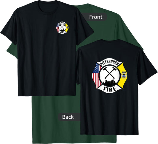 Pittsburgh Fire Bureau Pennsylvania Fireman Rescue Red Line T-Shirt - T-Shirt | Forest