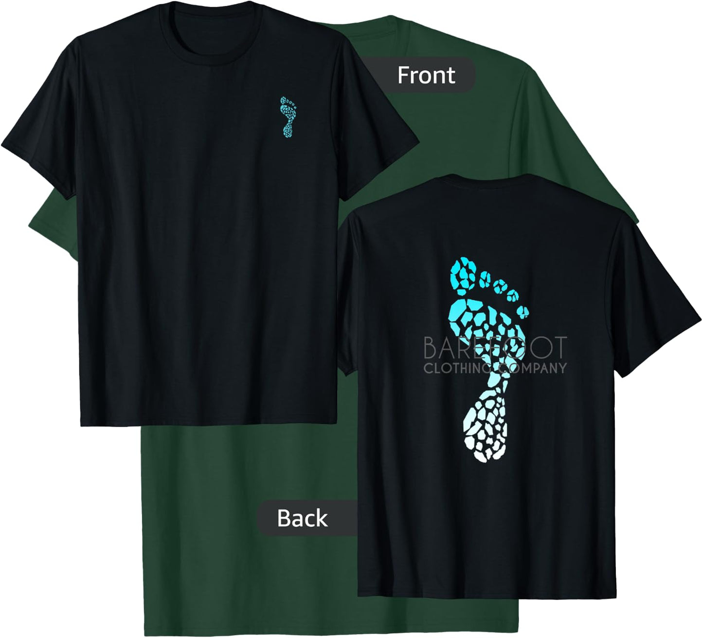 Barefoot Clothing Company: logo on back T-Shirt - T-Shirt | Forest