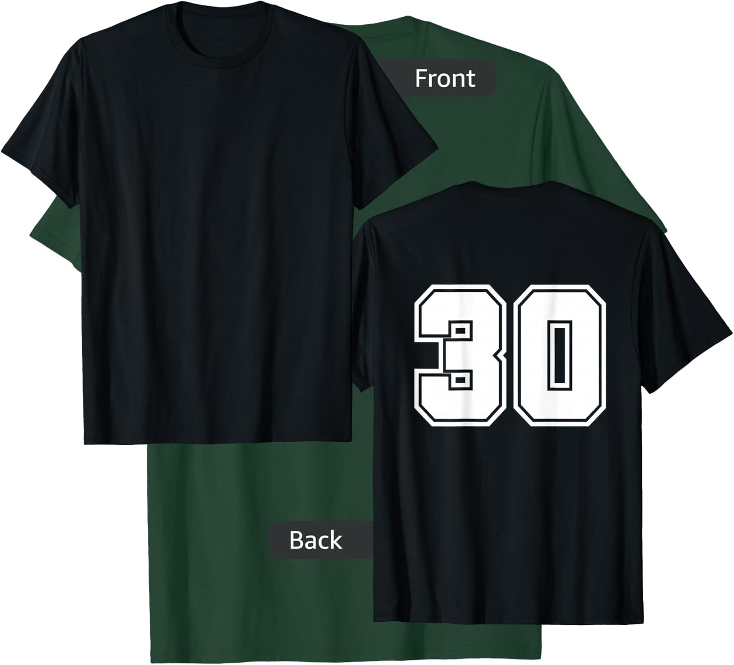 Number 30 No. Thirty #30 Sports Jerseys Player T-Shirt - T-Shirt | Forest