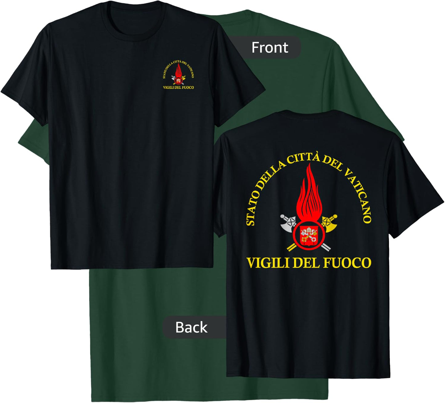 Italian Firefighter Vigili Del Fuoco Vatican Rome T-Shirt - T-Shirt | Forest
