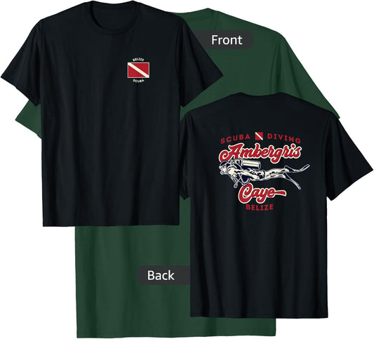 Ambergris Caye Belize Scuba Diver Shirt 2-sided T-Shirt - T-Shirt | Forest