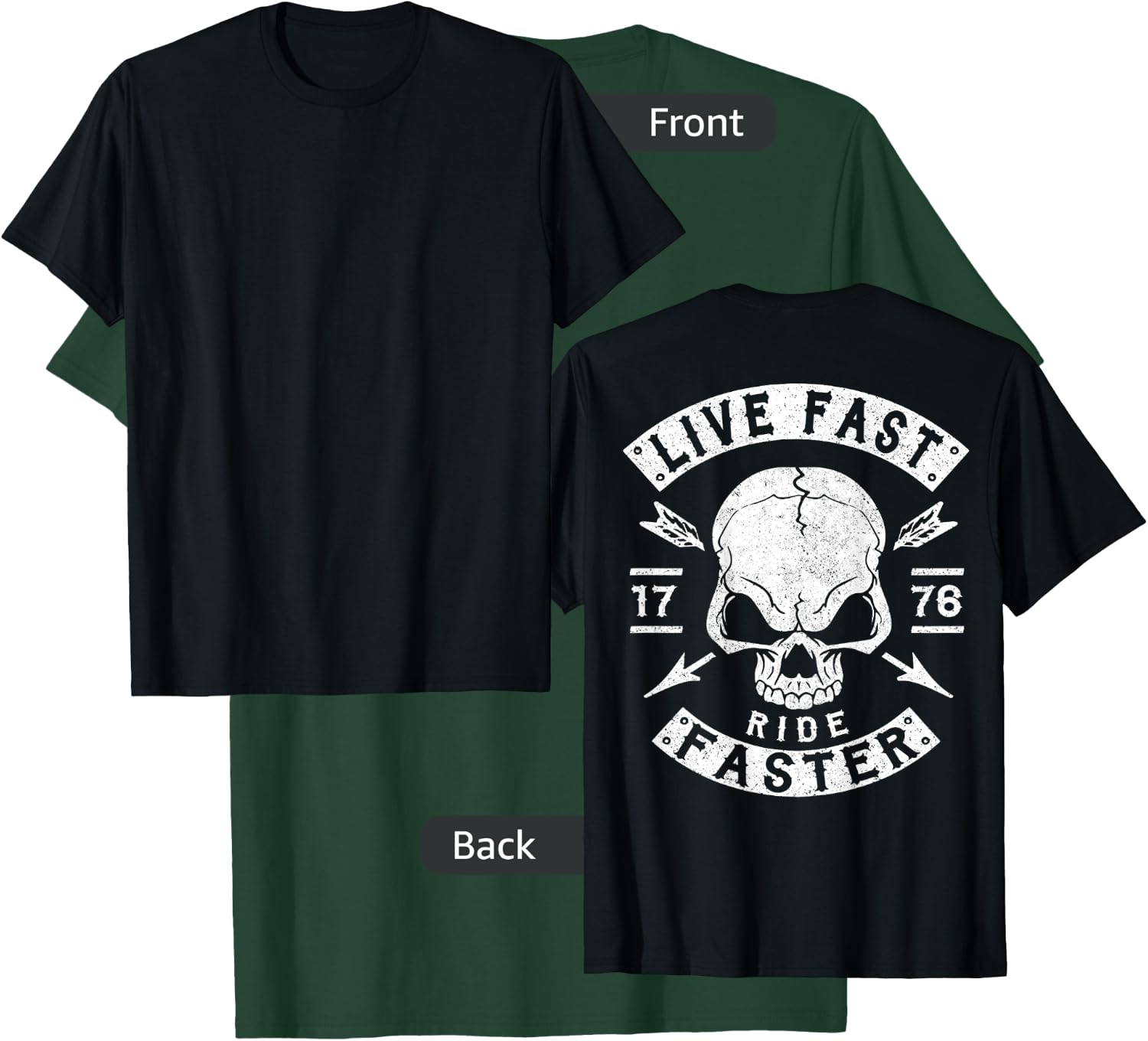 Biker Shirt, Motorcycle T Shirt, Biker Gang Shirt BACK PRINT T-Shirt - T-Shirt | Forest
