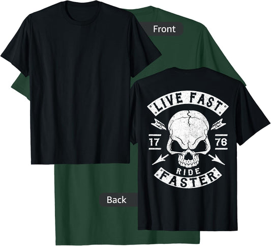 Biker Shirt, Motorcycle T Shirt, Biker Gang Shirt BACK PRINT T-Shirt - T-Shirt | Forest