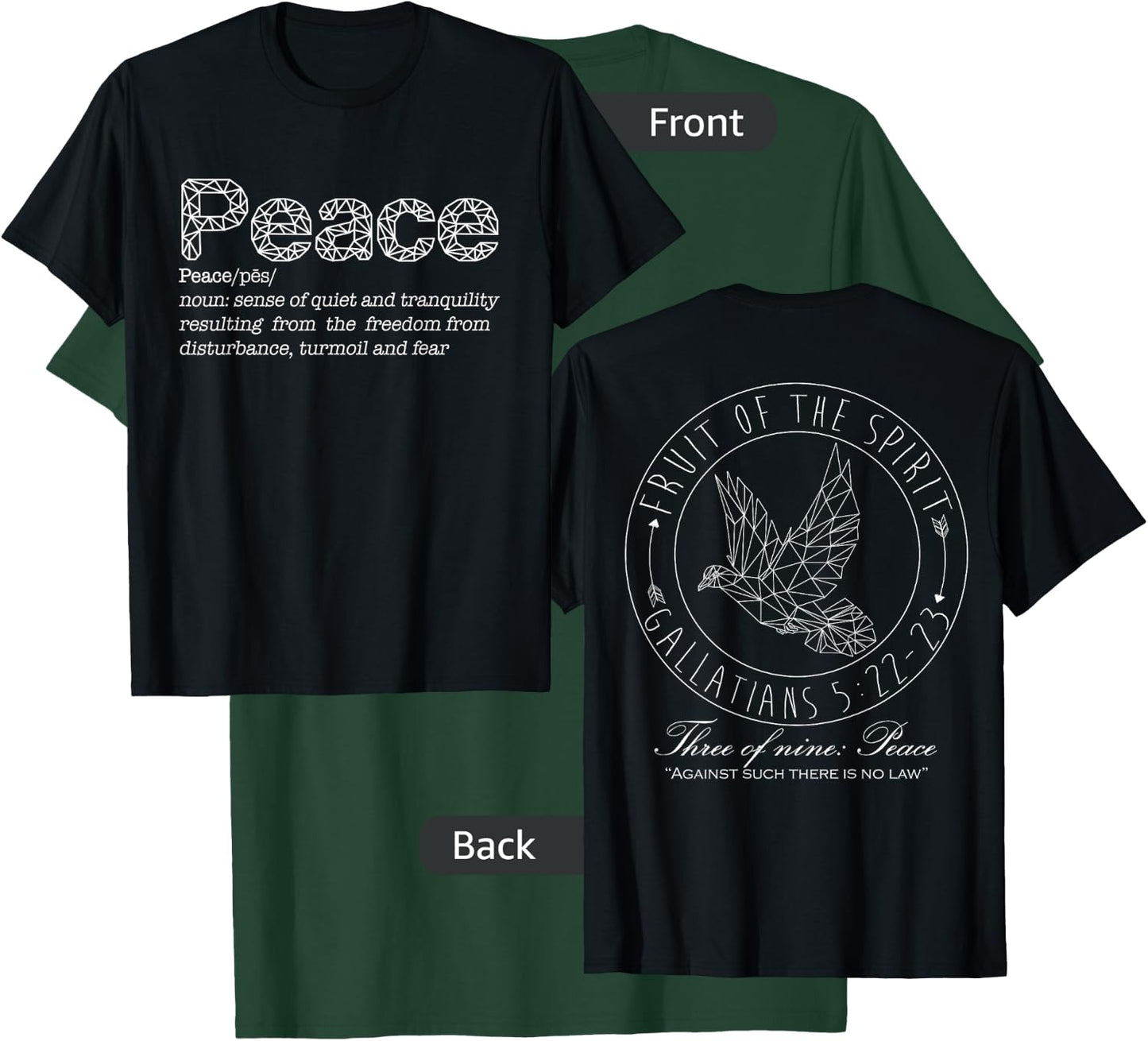 Christian Graphic Peace T-Shirt - T-Shirt | Forest