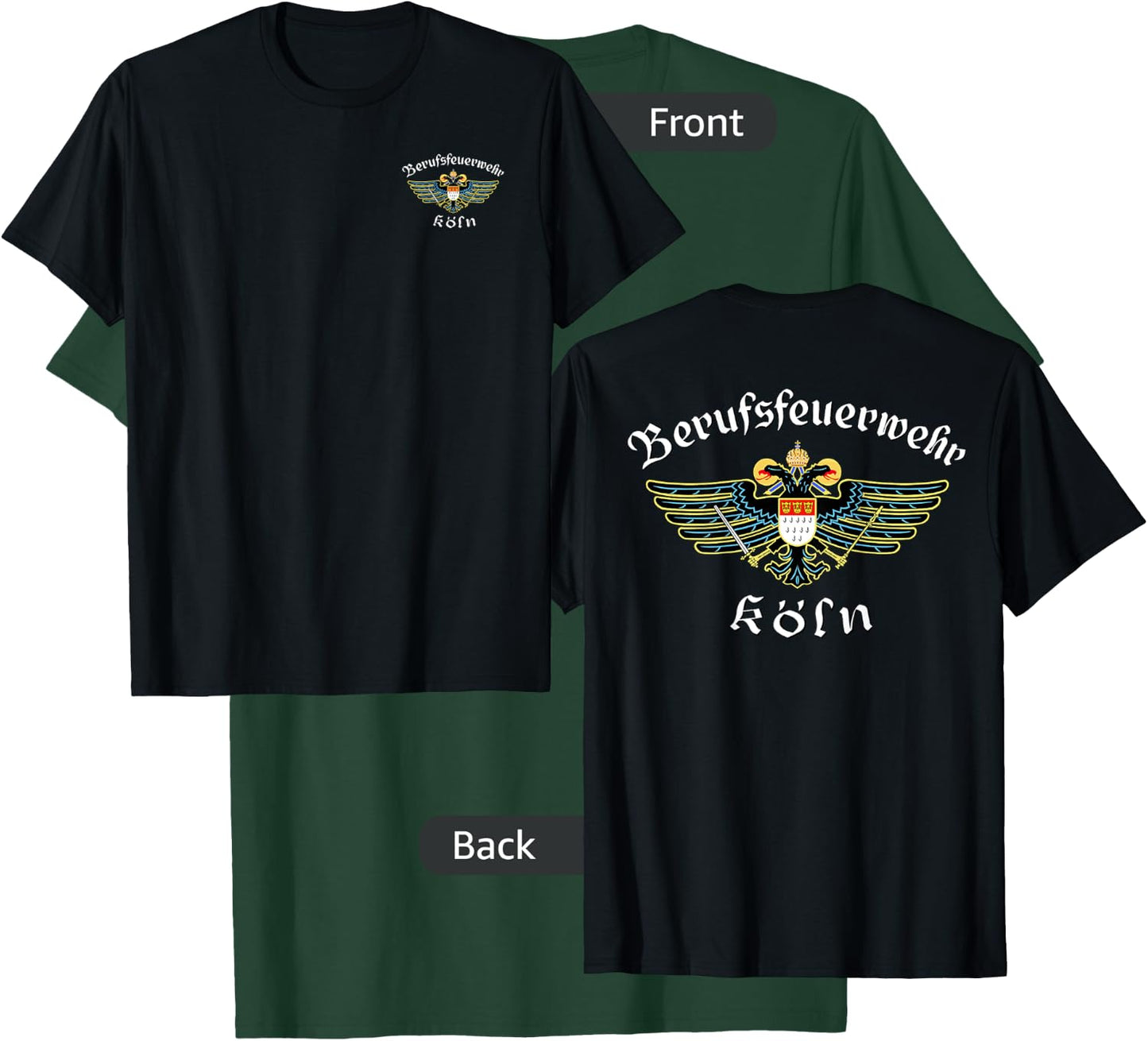 mechaproject Men's Cologne Germany Koln Fire Department Firefighter T-Shirt - T-Shirt | Forest