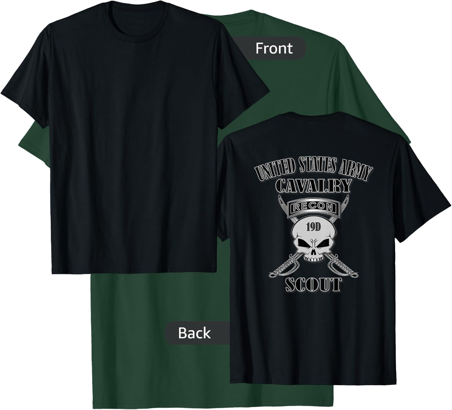 U.S. Army Cavalry Scout (Back Design) T-Shirt - T-Shirt | Forest