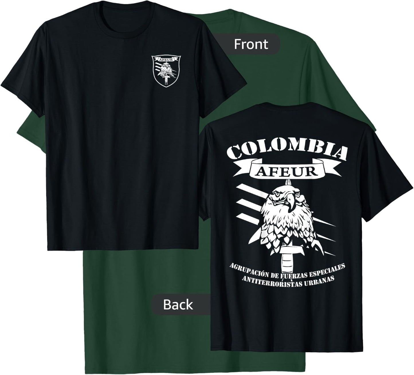 Colombia Army Special Forces AFEUR T-Shirt - T-Shirt | Forest