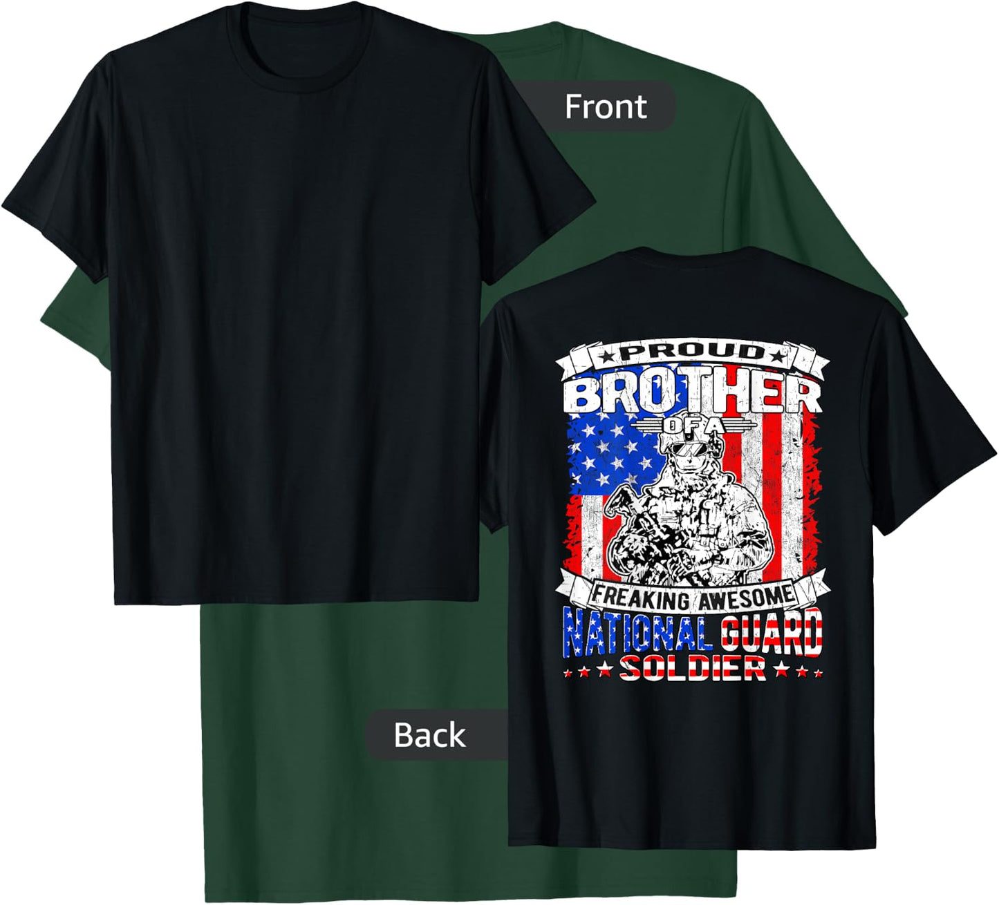 Proud Brother of A National Guard Soldier Army Sibling Gift T-Shirt - T-Shirt | Forest