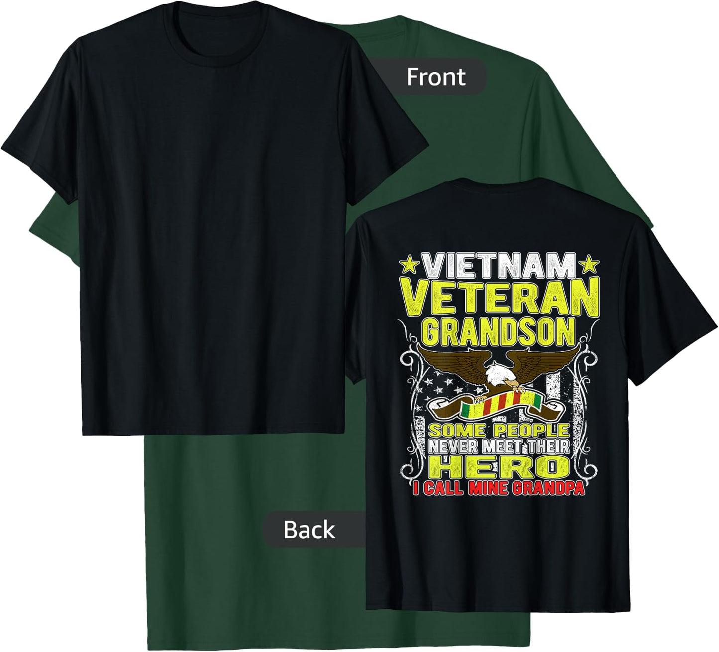 Proud Vietnam Veteran Grandson - Military Veterans Day Gift T-Shirt - T-Shirt | Forest