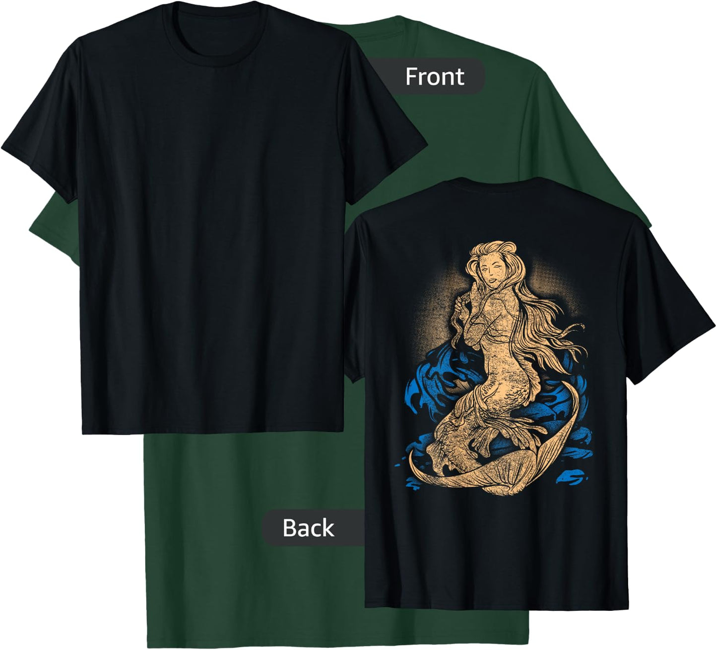 Mermaid Tattoo Shirt Vintage Pin Up Girl Soldier Sailor T-Shirt - T-Shirt | Forest