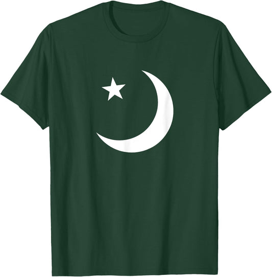 Crescent Moon Star White T Shirt T-Shirt - T-Shirt | Forest