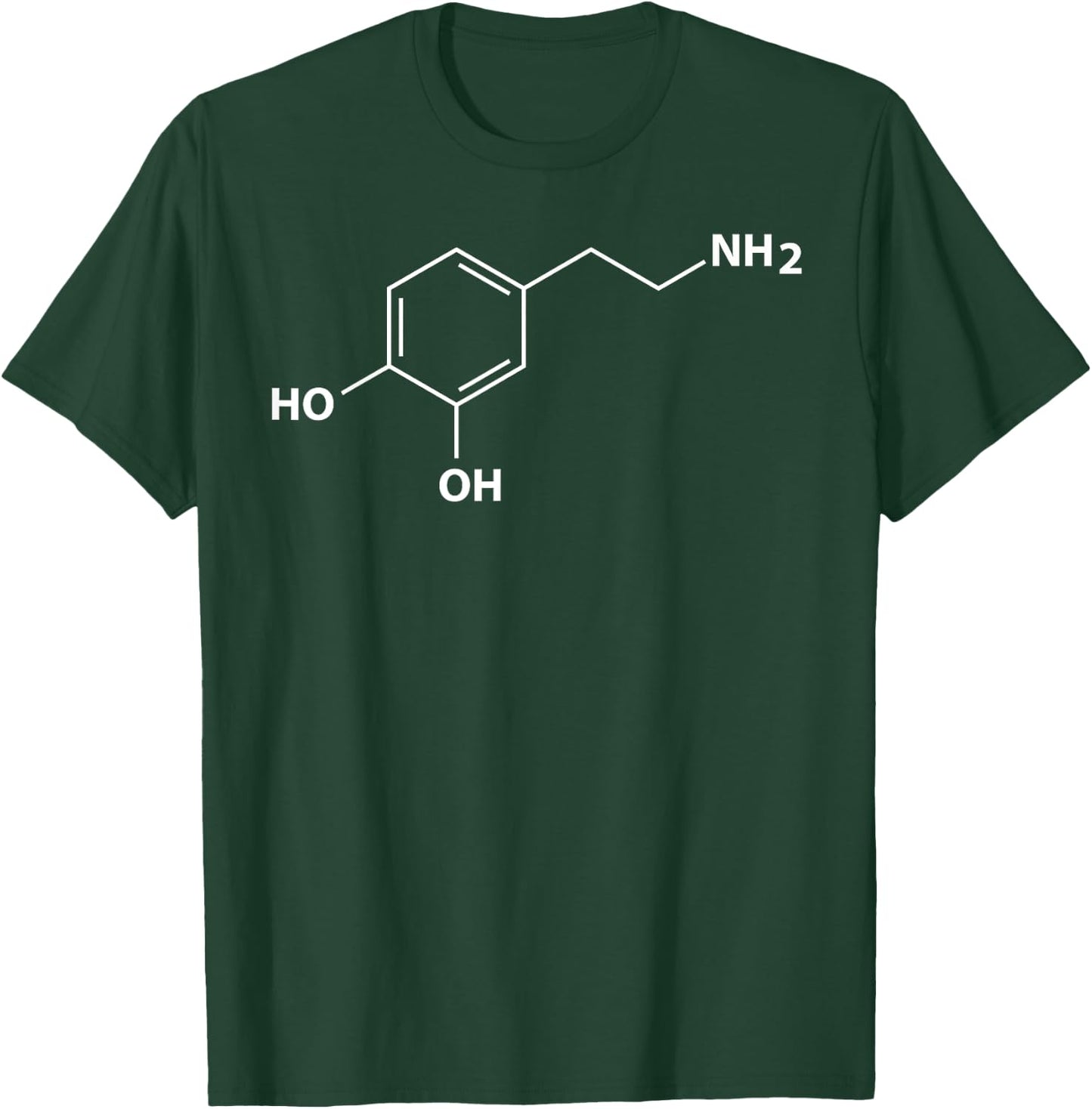 Dopamine Neurotransmitter Molecule T-Shirt - T-Shirt | Forest