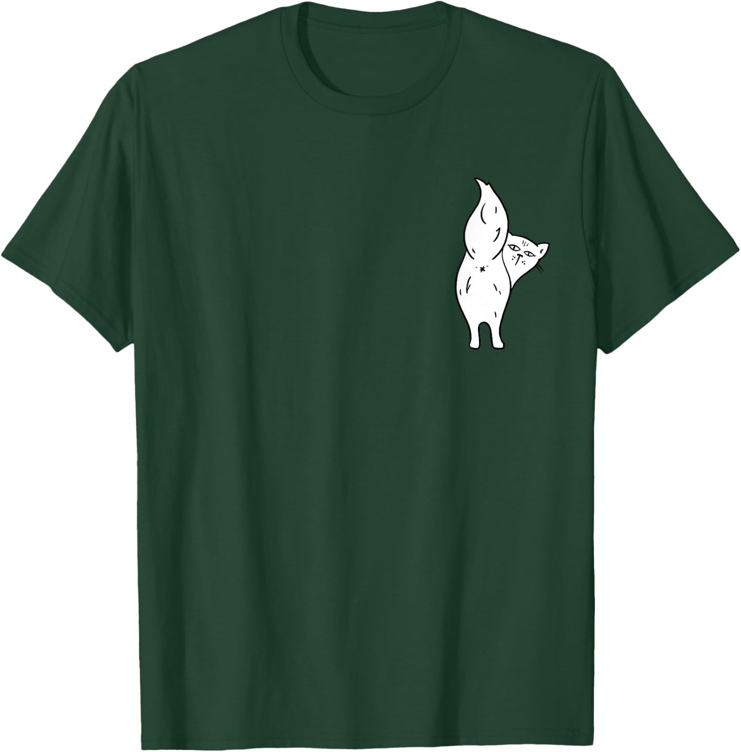 Cat Butthole Shirt Pocket Offensive Animal Butt Cat Lady T-Shirt - T-Shirt | Forest