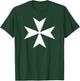 Reflexart Women's Maltese, Knights Hospitaller Cross , Black, Small, Short Sleeve, Classic Fit, Cotton, Polyester T-Shirt - T-Shirt | Forest