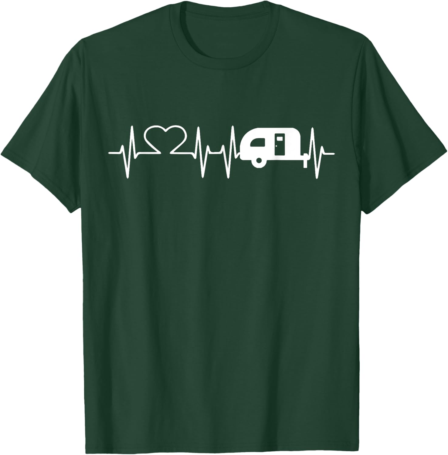 Cute Heartbeat Camper Camping Campfire Lovers Gift T-Shirt - T-Shirt | Forest