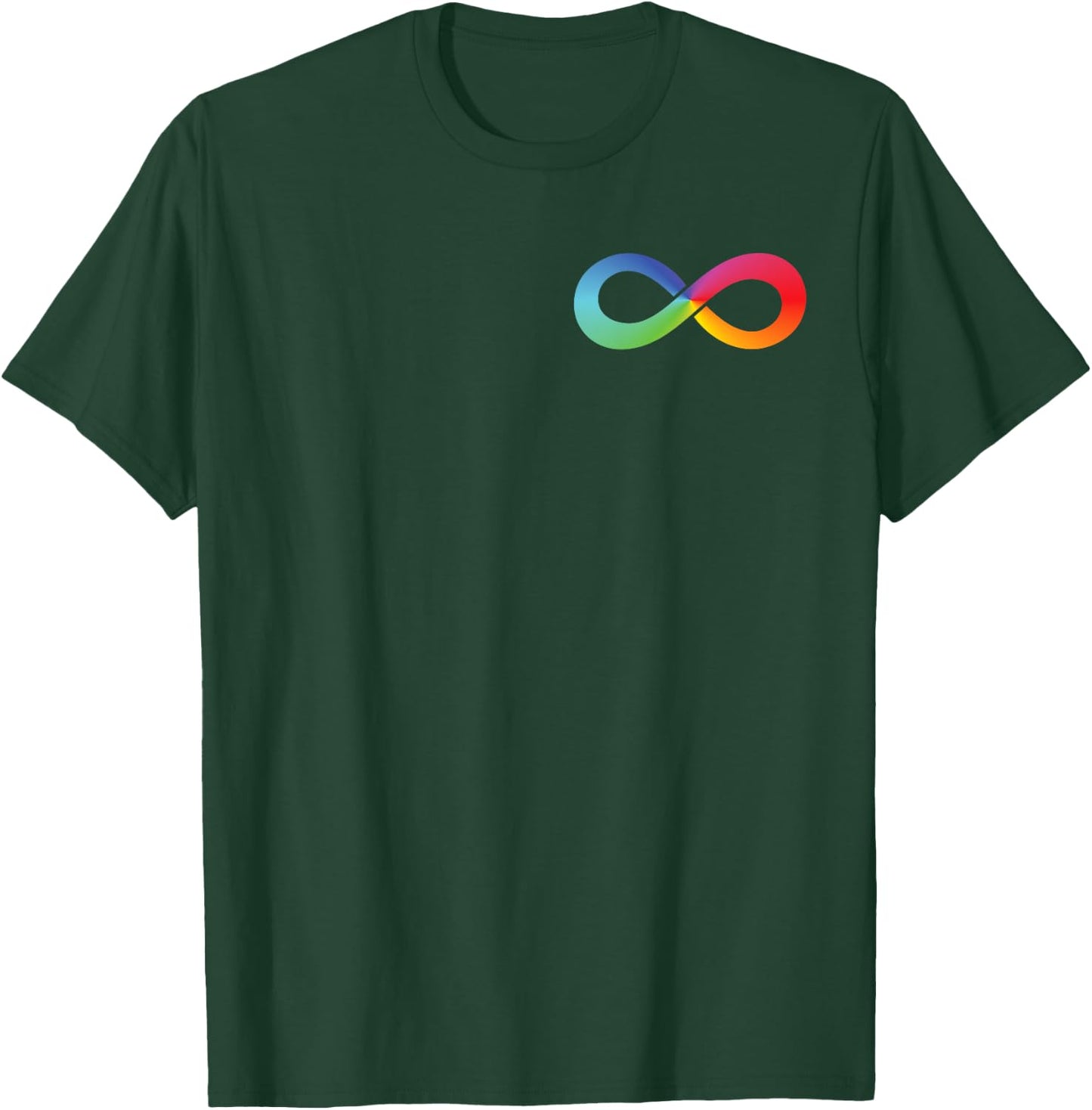 Rainbow Infinity Symbol Autism Awareness Neurodiversity T-Shirt - T-Shirt | Forest