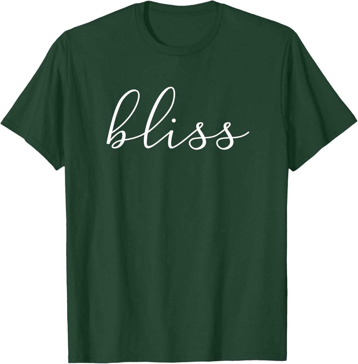 BLISS Script Font Yoga T-Shirt - T-Shirt | Forest