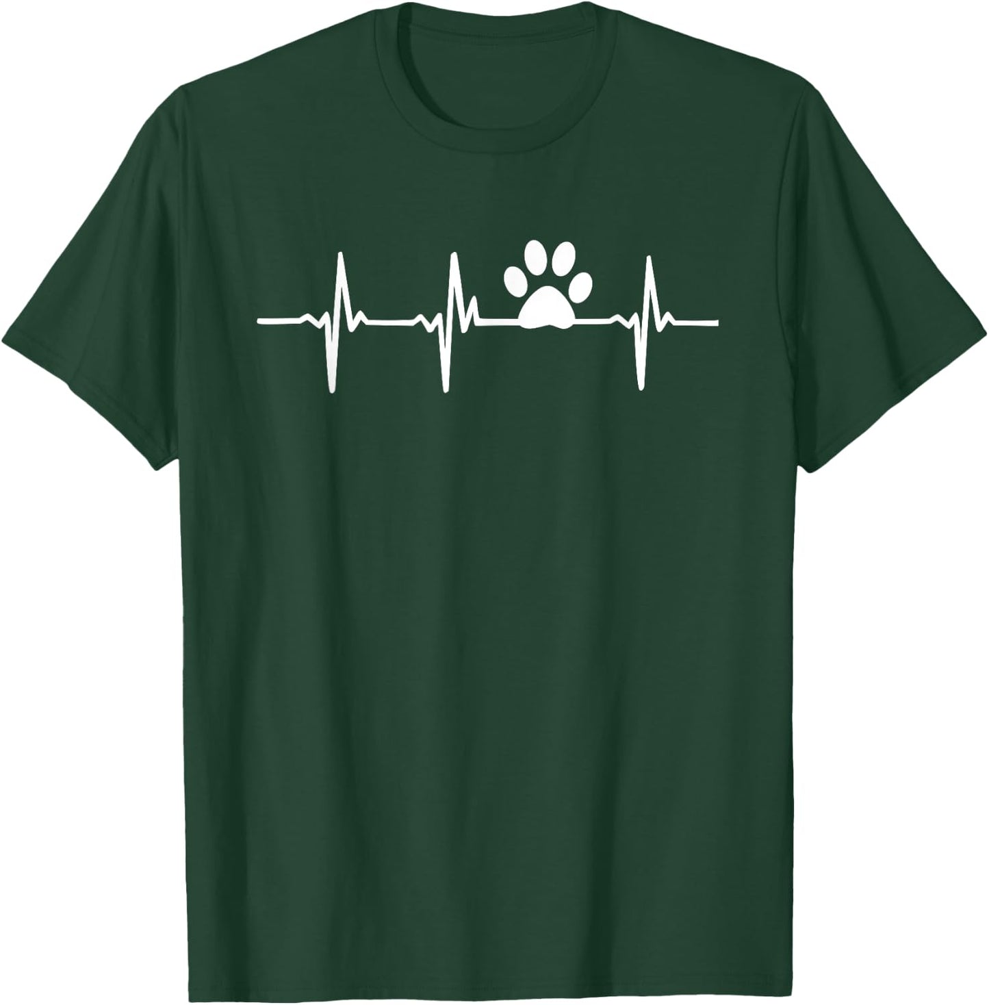 Paw Print Heartbeat Veterinarian Vet Tech T-Shirt - T-Shirt | Forest