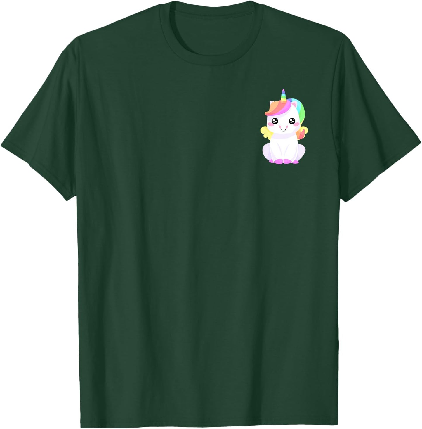 Unicorn Cute Pocket T-Shirt - T-Shirt | Forest