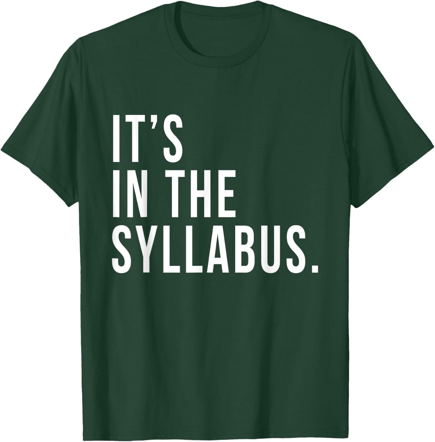 It's In The Syllabus Teacher Professor Funny Sarcasm T-Shirt - T-Shirt | Forest