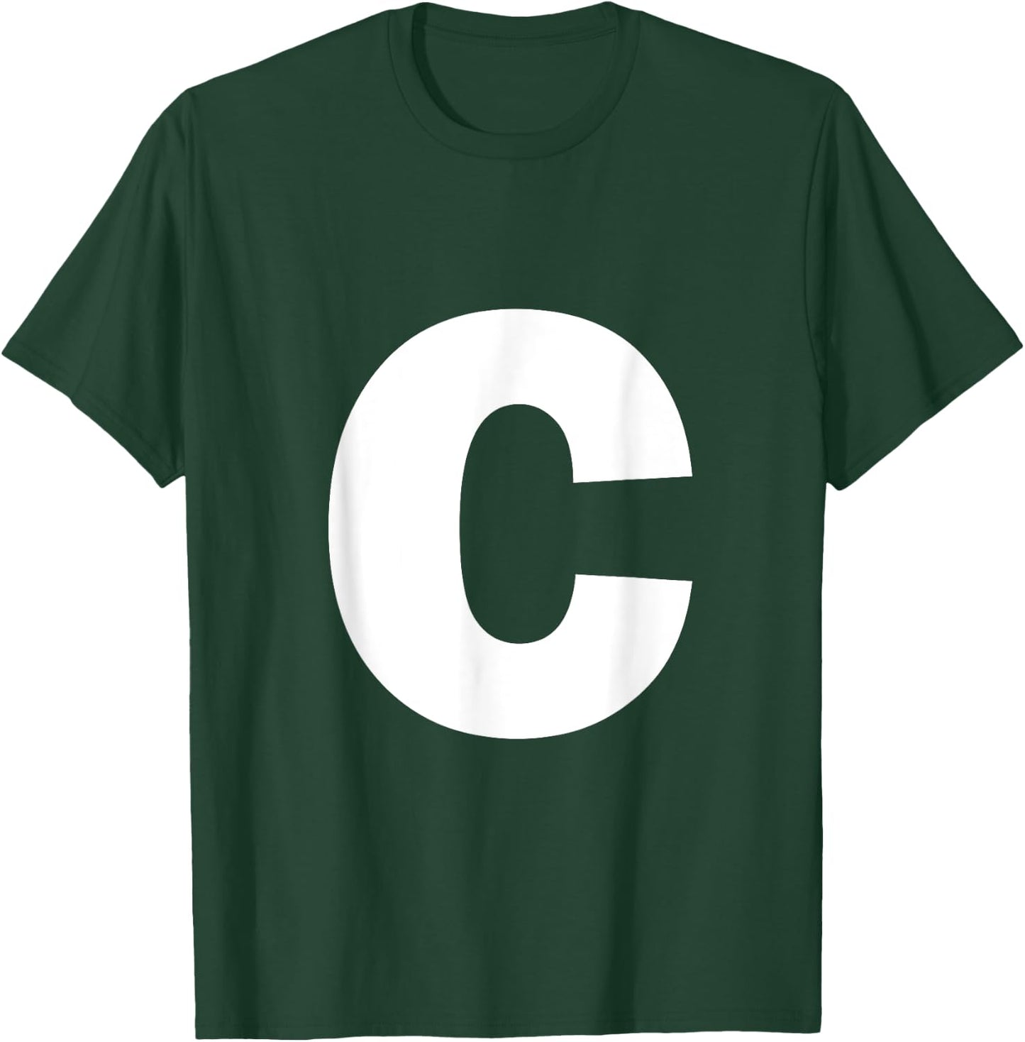 Letter C Capital Alphabet Monogram Initial T-Shirt - T-Shirt | Forest