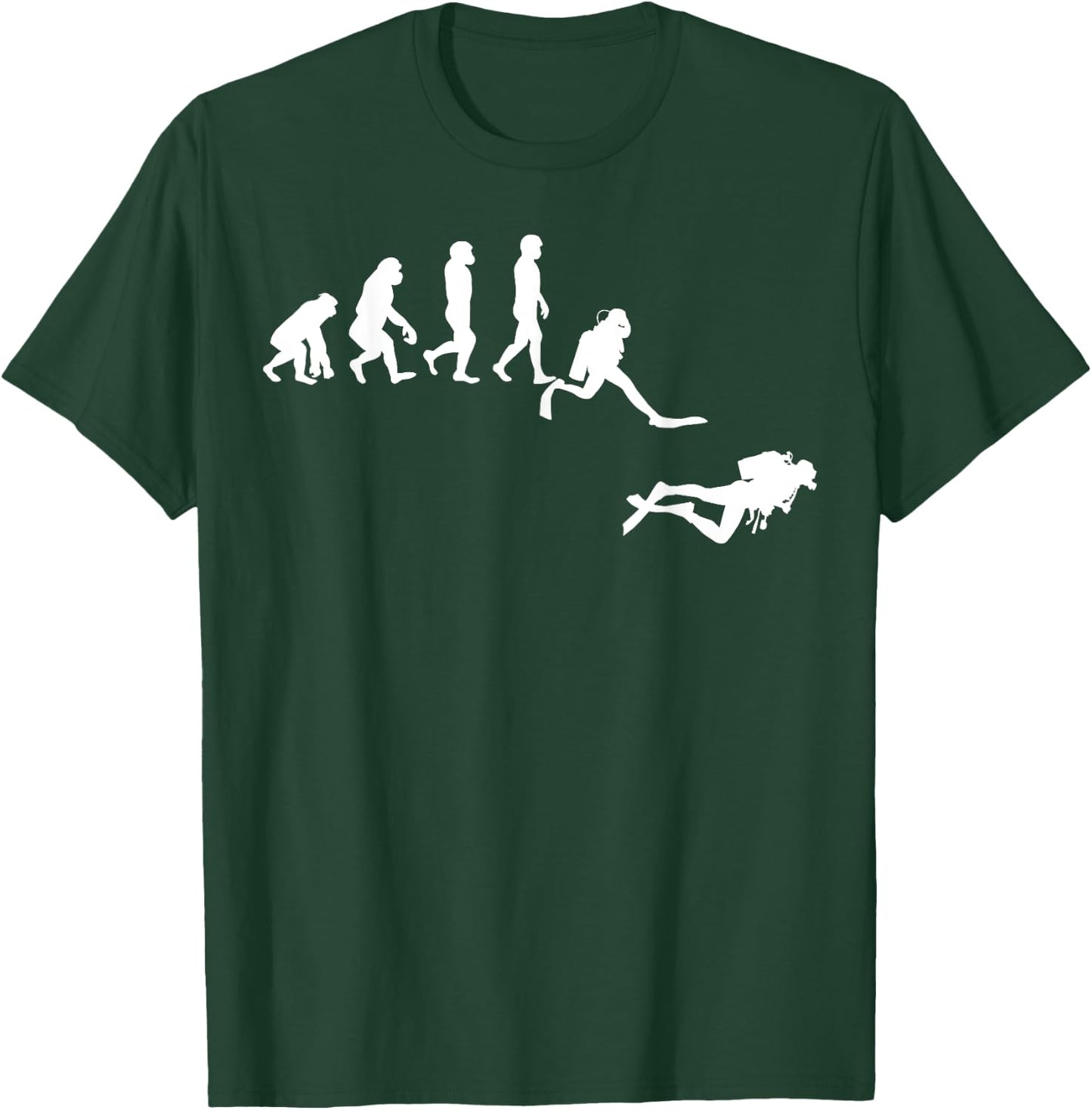 Scuba Dive T- Shirt Evolution Diving Diver Ocean Lover Gift T-Shirt - T-Shirt | Forest