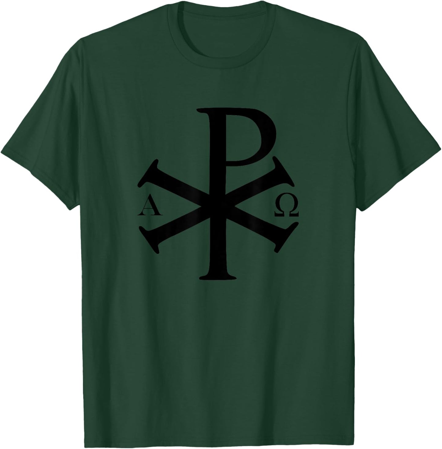 Chi Rho Christian God Alpha Omega Jesus Christ Christianity T-Shirt - T-Shirt | Forest