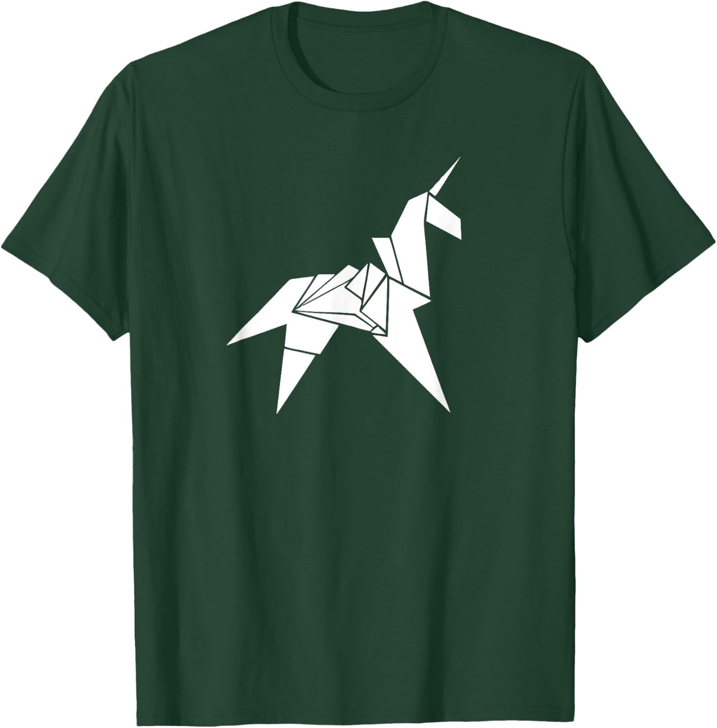 Origami Unicorn - Awesome Origami Art T-Shirt - T-Shirt | Forest