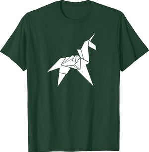 Origami Unicorn - Awesome Origami Art T-Shirt - T-Shirt | Forest