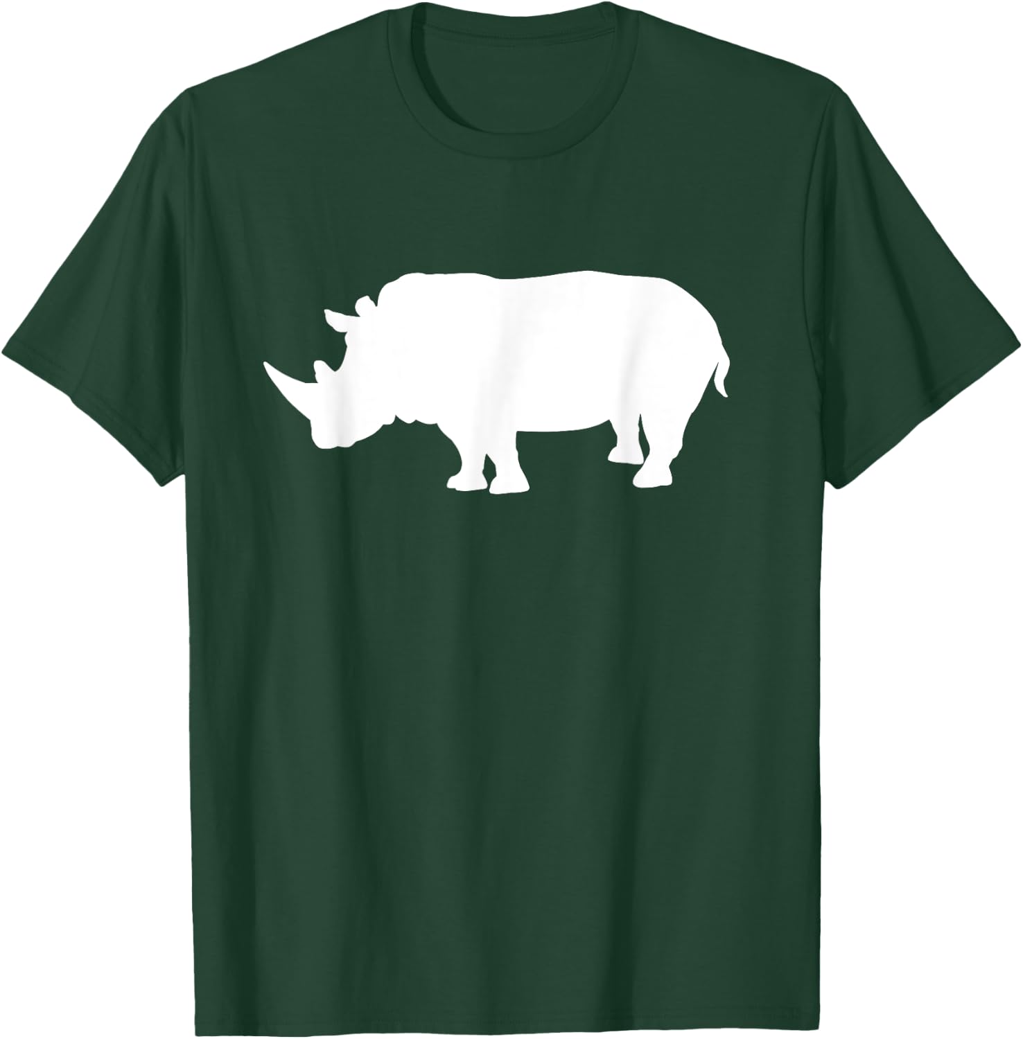 Rhino Shirt White Print - Rhino T Shirt T-Shirt - T-Shirt | Forest