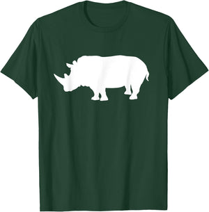 Rhino Shirt White Print - Rhino T Shirt T-Shirt - T-Shirt | Forest