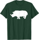 Rhino Shirt White Print - Rhino T Shirt T-Shirt - T-Shirt | Forest