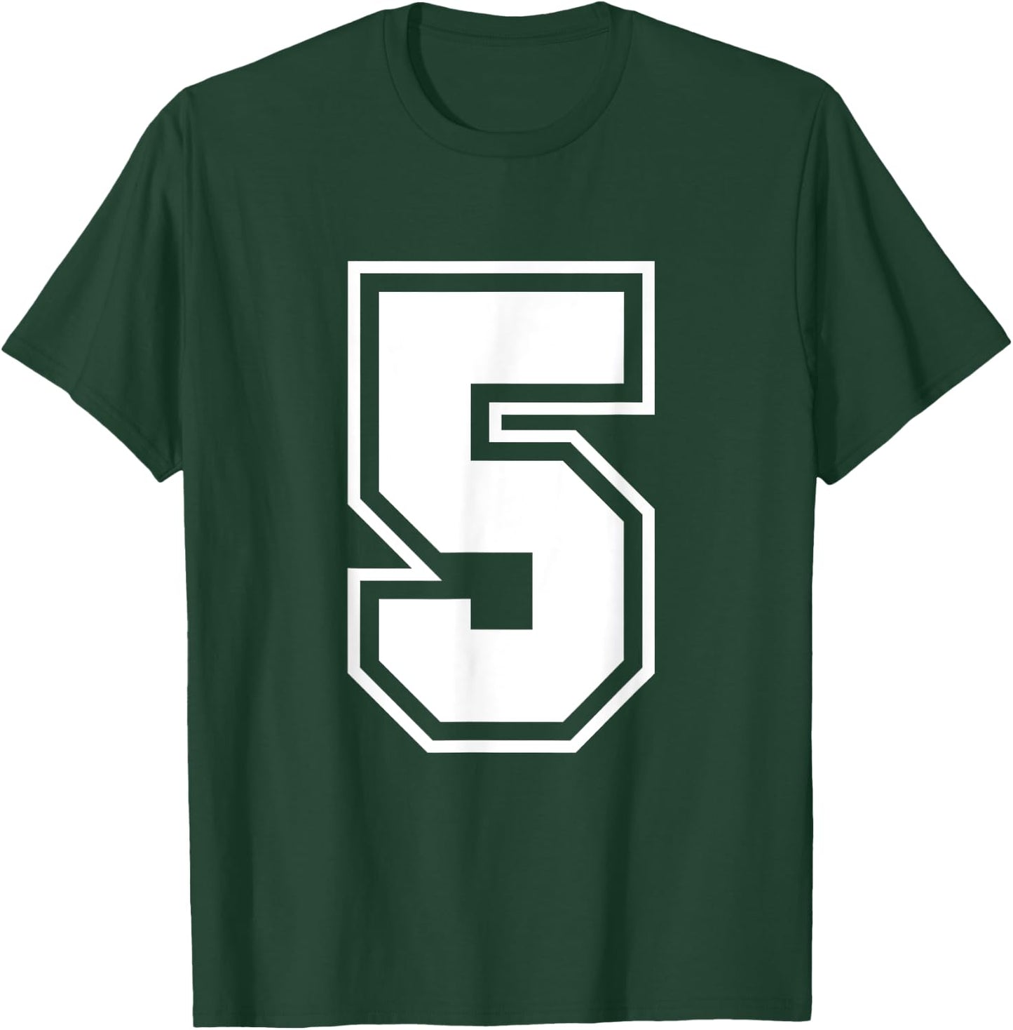 Number 5 Counting Monogram T-Shirt - T-Shirt | Forest
